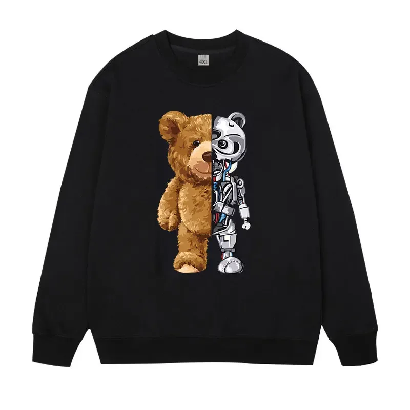 Plus Size Herren Pullover Vollbaumwolle Sweatshirts 5XL 6XL 7XL Herbst Winter Lange Ärmel Bedruckte Tops Männliche Kleidung 110kg-180kg