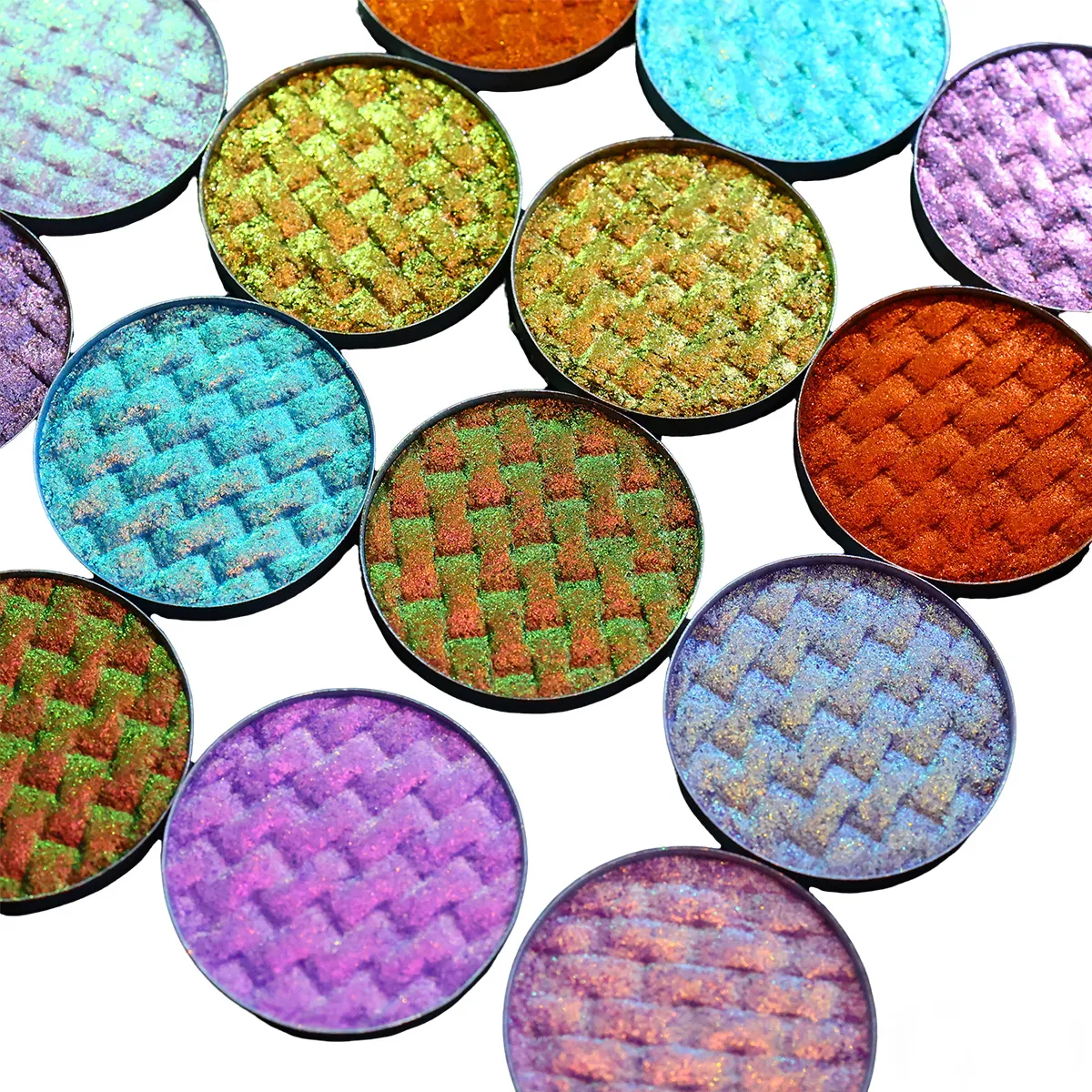 Alluring Chameleon Wet Eyeshadow Palette 26mm Glitter Luminous Metallic Highly Pigmented Multichrome Eyeshadow Aurora Fair — image 6