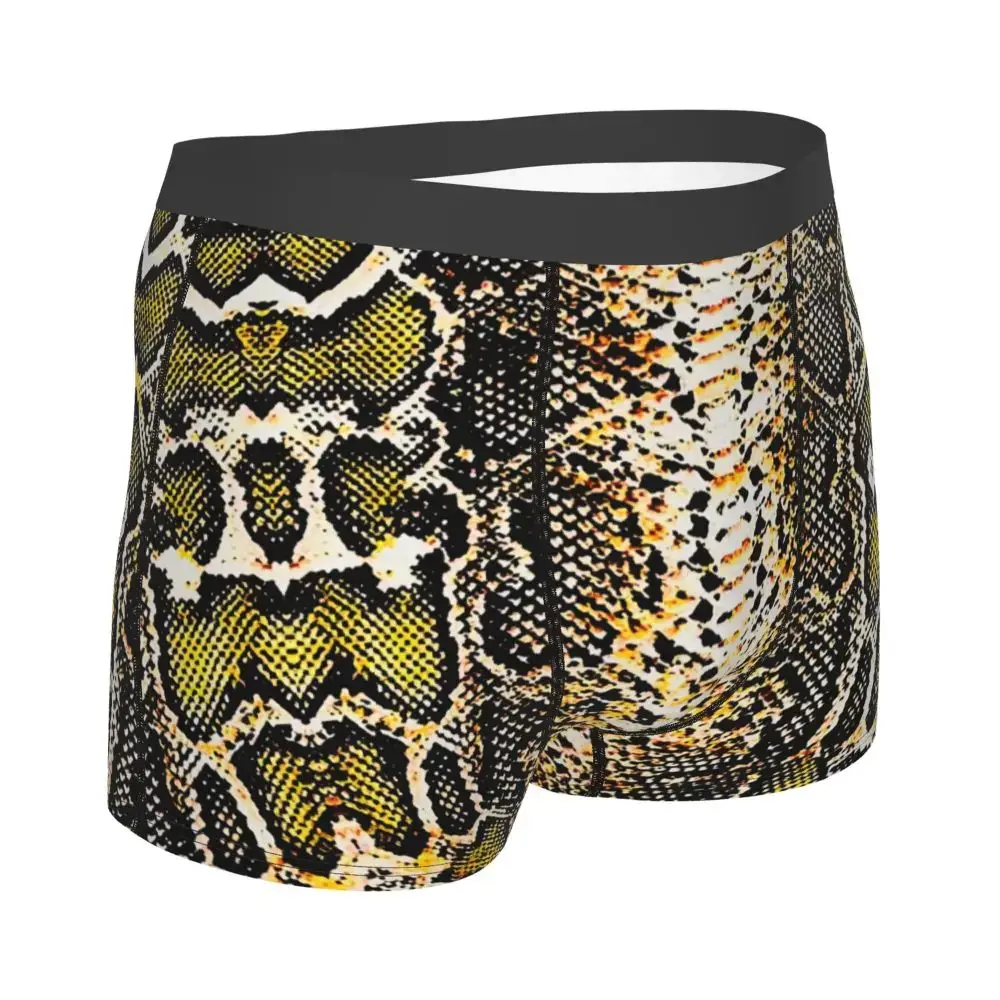 Tùy Chỉnh Da Rắn In Quần Lót Nam Co Giãn Da Rắn Họa Tiết Động Vật Quần Sịp Boxer Quần Short Quần Lót Quần Lót Mềm Mại Cho Homme