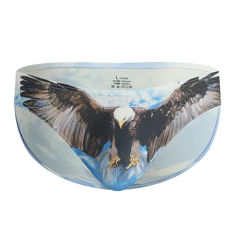 3D Animal Print Men's Briefs High-Quality Breathable Stretch Underwear for Men Slip-On Comfortable Male Panties