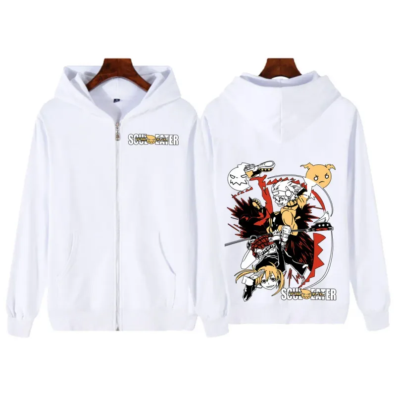Anime Soul Eater MAKA ALBARN Dragkedja Luvtröjor Roliga män kvinnor Kläder Mode överdimensionerade kläder Fritidskläder långärmade Streetwears — image 4