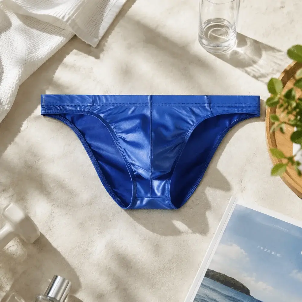 Comfortable Bulge Pouch Men Underwear Low Waist Lingerie Satin Silk Briefs Underpants Solid Color Panties Gifts — image 9