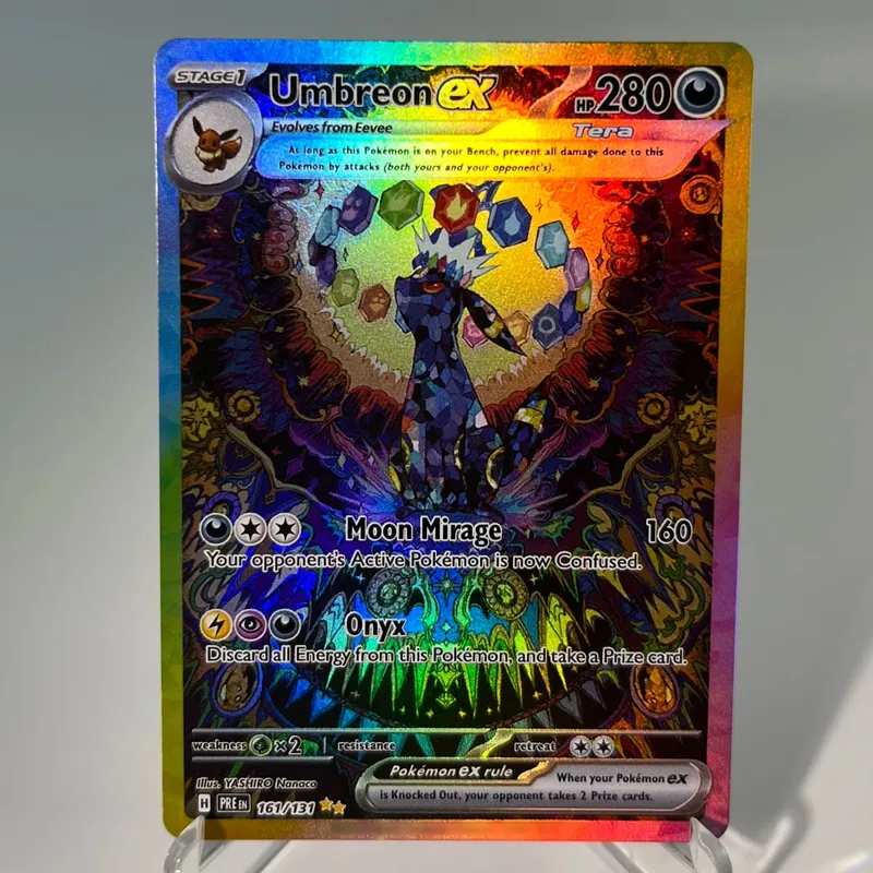 Prismatic Evolutions PKM Cards PTCG5-A GX Rainbow Umbreon Sylveon Leafeon ex Rare Collection Battle Toys Δώρα για χόμπι — image 24