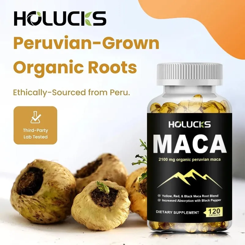 Βιολογικές κάψουλες Maca Root 2100mg με Μαύρο Πιπέρι Υποστηρίζει Ενεργειακή Αντοχή Διάθεση Αναπαραγωγική Υγεία & Ζωτικότητα — image 4