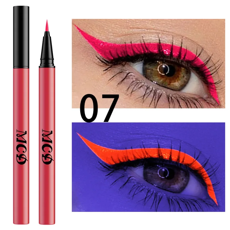 1 PC אור UV ניאון אייליינר עט איפור עיניים כחול ירוק עמיד למים צבע נוזלי עיפרון עיפרון איפור קוסמטיקה צהוב סגול