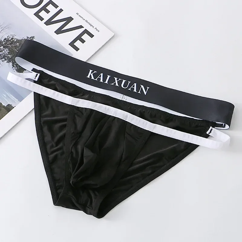 Fashion Men's Underwear Breathable Ice Silk Underpants Soft and Comfortable Briefs