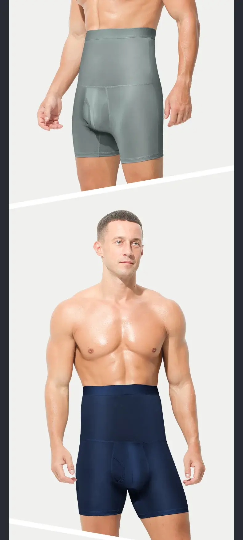 Men's sports underwear: high-waisted, belt-curving, plus-size, lengthened, anti-leg chafing, waist-protecting, flat-cut shorts