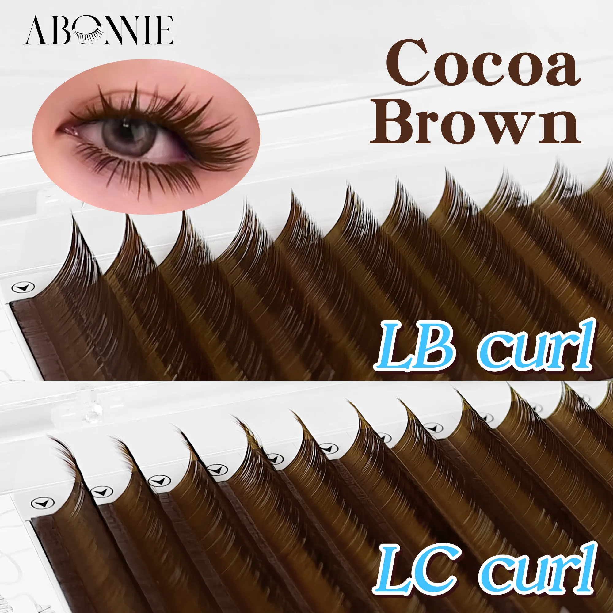 Abonnie LC LB Brown Lashes Dark Brown Classic Extensions Eyelash Lashes Foxy Eye