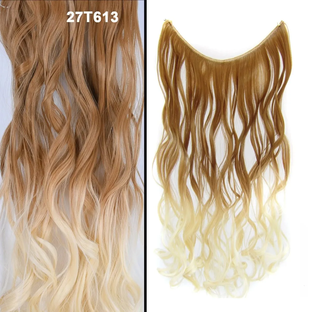 Jeedou κυματιστά μαλλιά Extension Elasticity Αόρατο σύρμα Fish Line One Piece No Clips Συνθετικά Hairpieces Ombre Χρώμα για γυναίκες — image 47