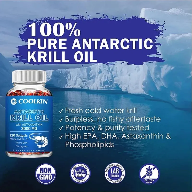 Antarctic Krill Oil 3000mg - Omega-3 EPA DHA Natural Astaxanthin Maximum Strength for Heart & Joint HealthCapsule — image 3