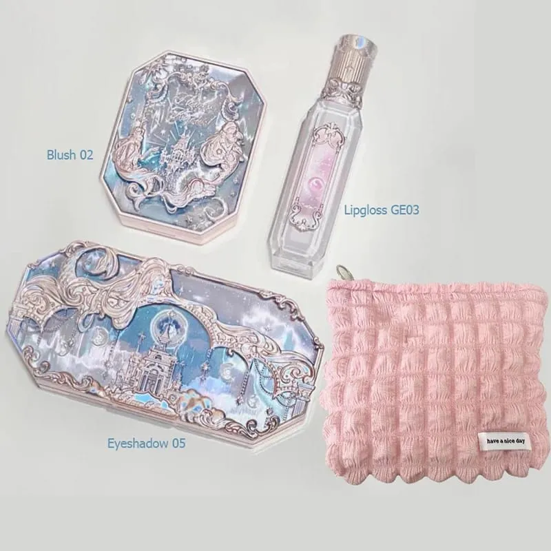 Flower Knows Makeup Full Set Moonlit Mermaid Eye Shadow Palette Matte Blush and Lipgloss Flowerknows Kit Τσάντα μακιγιάζ για γυναίκες