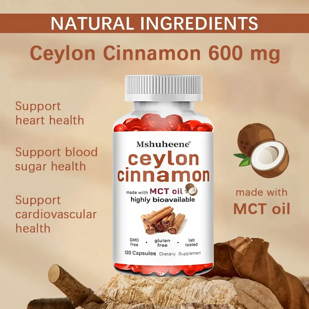 Organic Ceylon Cinnamon Capsules 600mg High Potency Supports Antioxidant Immune Energy Heart Joint Bone & Digestive Health