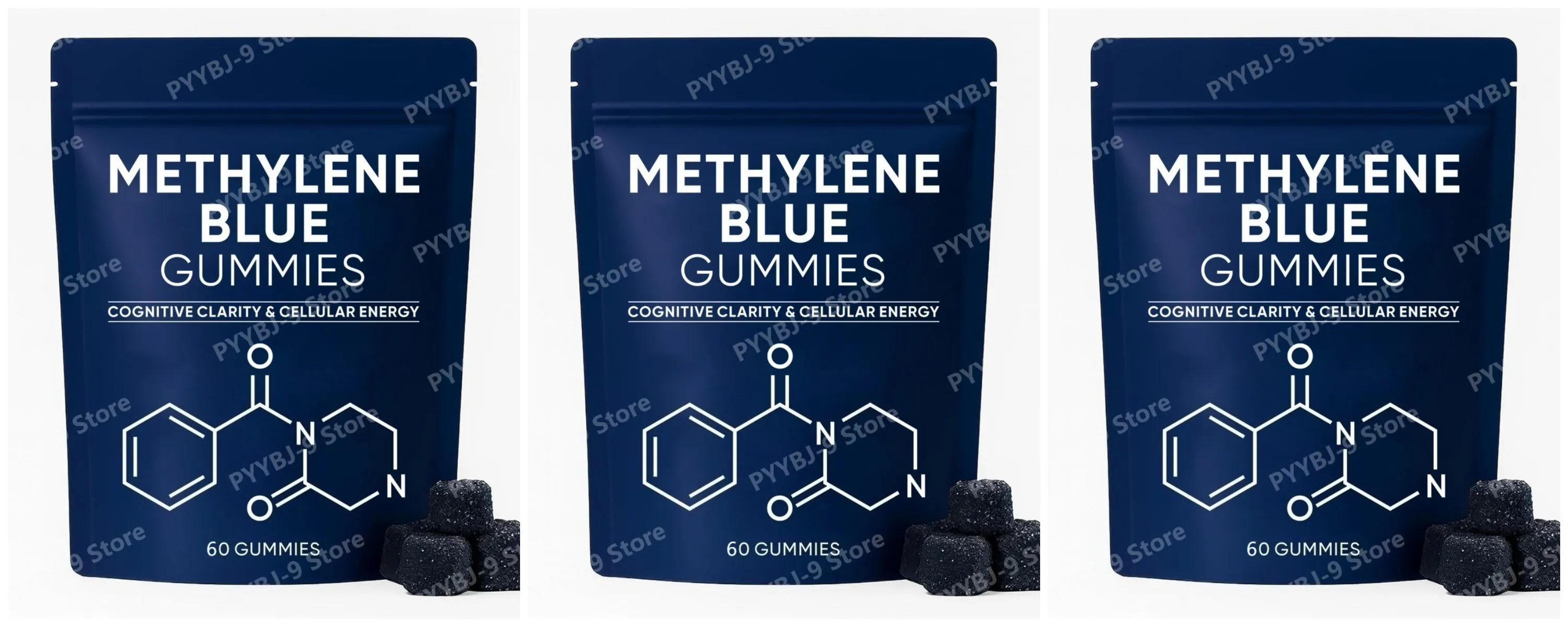 Συμπλήρωμα Methylene Blue Gummies 30/60 τμχ Focus Energy Support Vegan μη ΓΤΟ χωρίς γλουτένη καθημερινά μασήματα διατροφής για ενήλικες — image 10