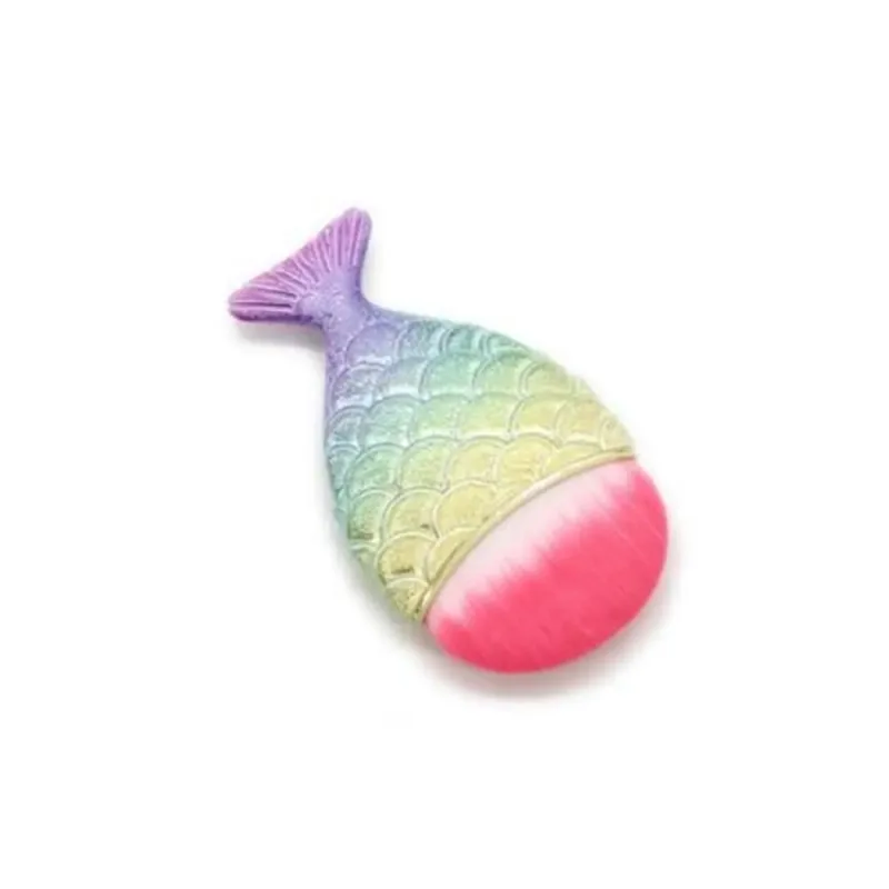 Zachte kleurrijke vissenstaart vorm make-up kwast Zeemeermin gezicht Blush Poederborstel Multifunctionele nagelborstel Cosmetische penselen Tool