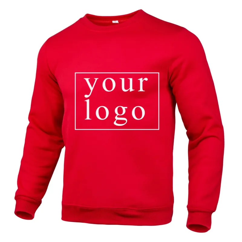 Votre propre conception Logo/image de marque personnalisé partout hommes femmes bricolage col rond à manches longues pull à capuche mode nouveau