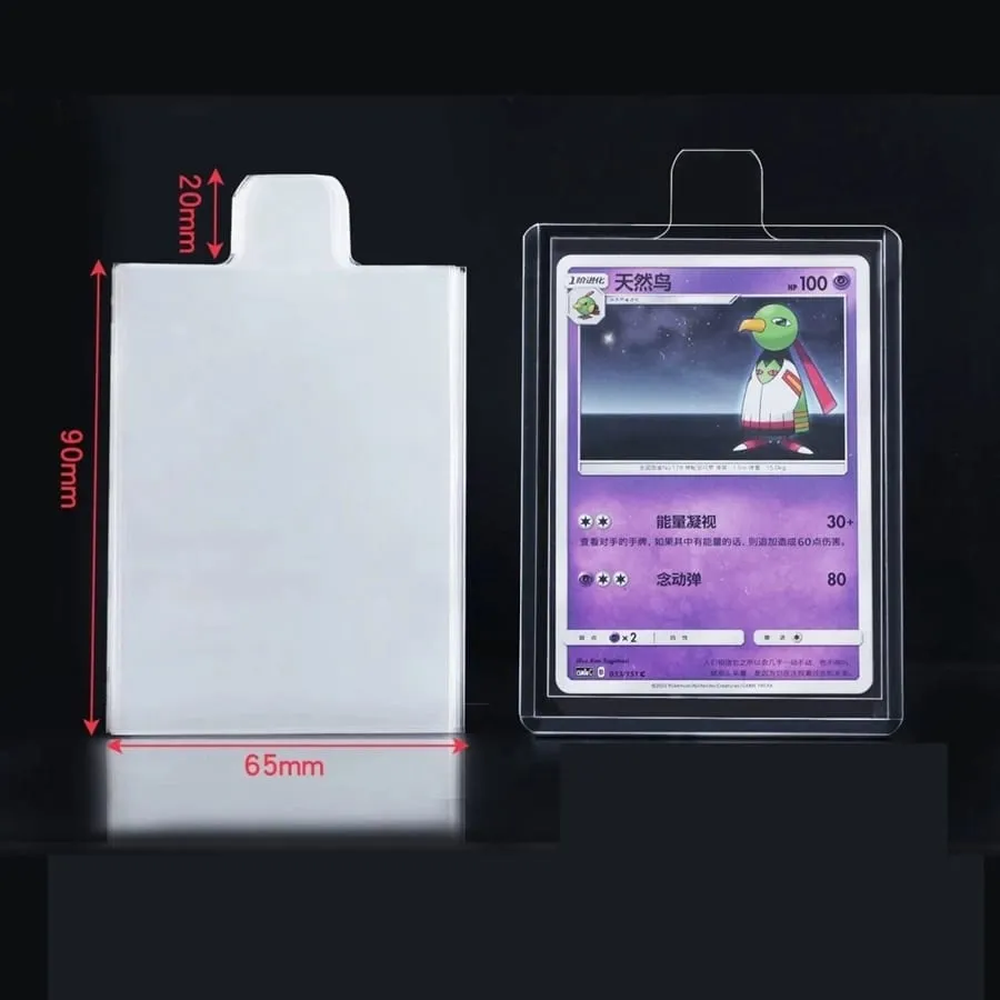 65*90mm 100db domború játékok kártyahüvelyek Pokemon kártyákhoz Átlátszó játékvédő kereskedő mappa toktartó gyerekjáték ajándék — image 5