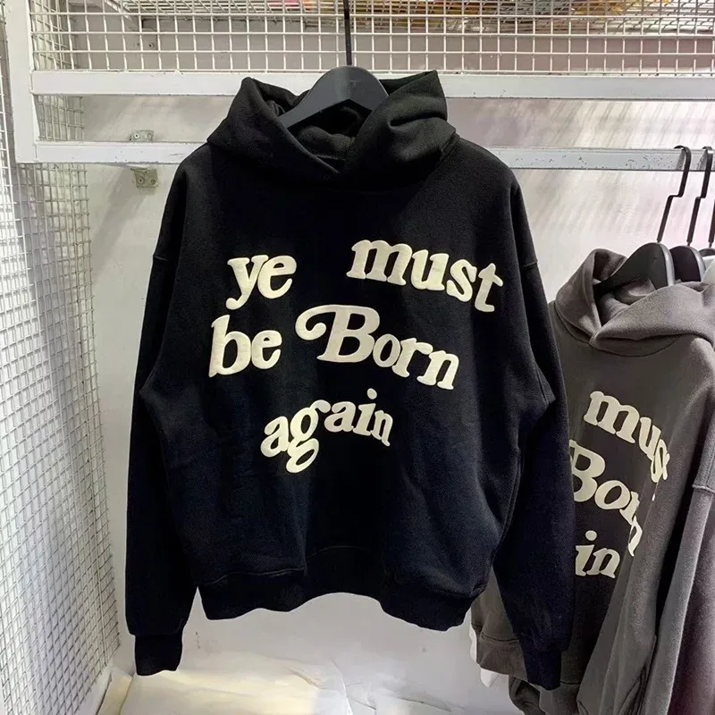 23FW Classic Foam Logo Ye Must Be Born Again קפוצ'ון גברים נשים באיכות הטובה ביותר אוברסייז Kanye West CPFM.XYZ Sweatshirts Multicolor — image 8