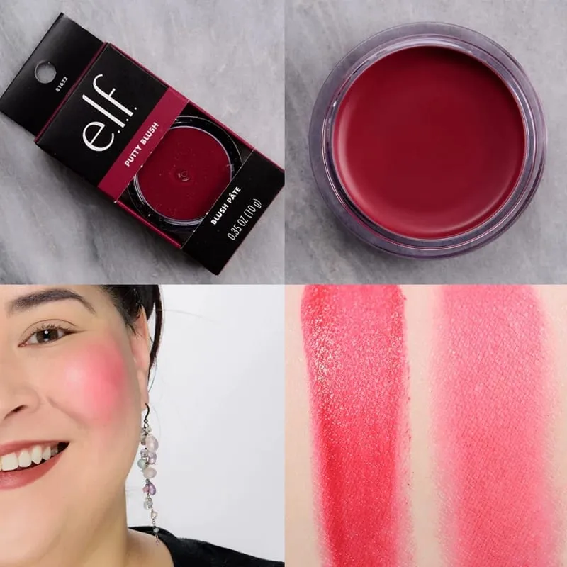 Elf Putty Blushcream Balm בגוונים ורודים בורה בורה מט זיגוג פנינה ומנצנץ לשפתיים לאיפור לחות לשפתיים