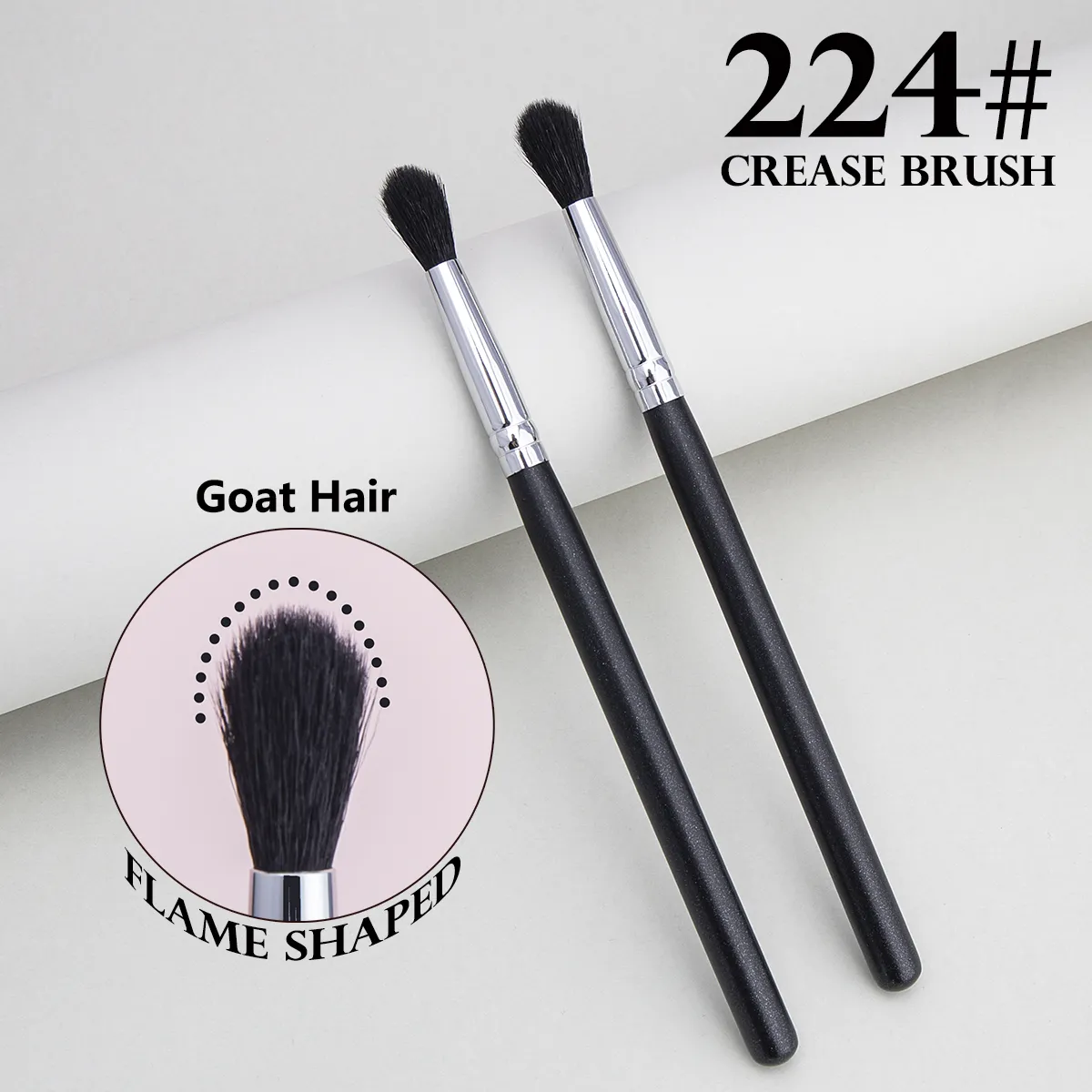 224 Crease Brush Eye Shadow Crease Blending Makeup Brushes High Quality Flame Shape Goat Hair Eye Shadow Crease Makeup Tool