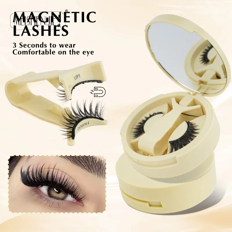 1/3 Pairs Magnetic Eye Lashes Χειροποίητες βλεφαρίδες Μαλακές επαναχρησιμοποιούμενες μαγνητικές βλεφαρίδες Natural look 3D Ψεύτικες βλεφαρίδες Σετ τσιμπιδάκια μακιγιάζ — image 22