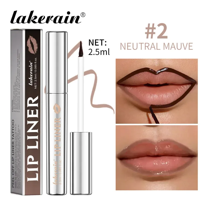 Lakerain Peel Off Lip Liner Αδιάβροχο, ανθεκτικό στις μουτζούρες Lip Liner Μεγάλης διάρκειας Χρώμα που δεν ξεθωριάζει Hydrate Nourish Lip Contour Makeup — image 8