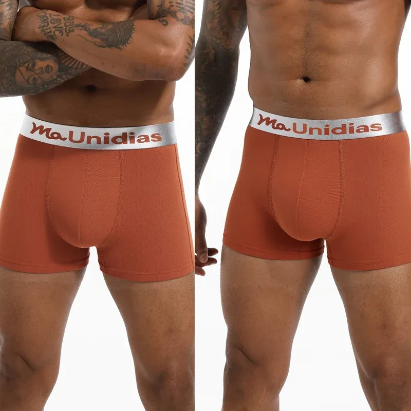 5Pcs Bamboo Fiber Men Underpants Maunidias Boxer Briefs Letter Elastic Waistband Underwear Mens Boxers Solid Color Men's Panties — image 10