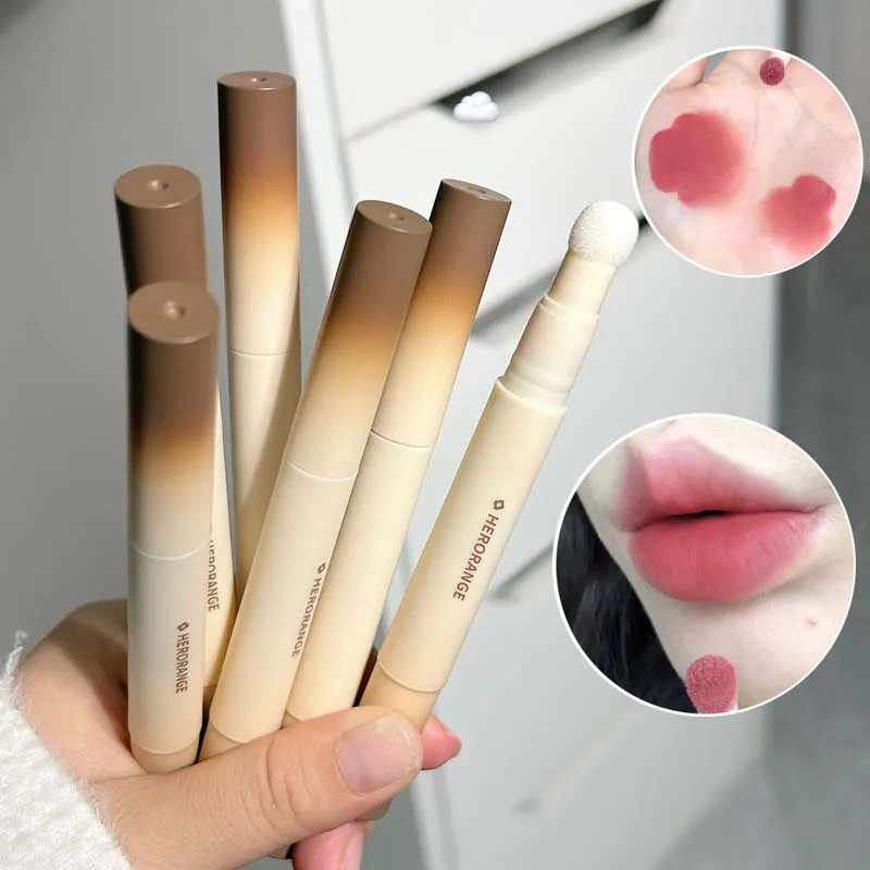 Mousse Velvet Matte Lip Tint Sponge Tip Design Creamy Non-Dry Texture Soft Foggy Finish for Natural Daily Lip Makeup — image 2