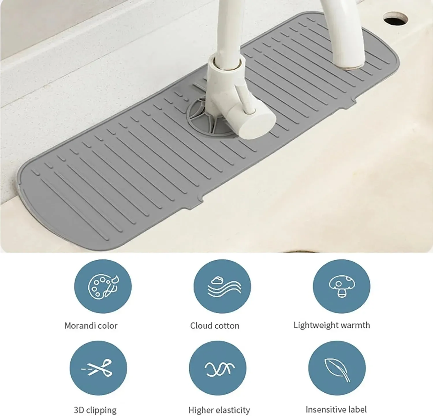 Βρύση κουζίνας Splash Pad σιλικόνης νεροχύτης Baucet Splash Guard Mat σφουγγάρι πάγκου αποστράγγισης Πάγκος προστασίας για συσκευές μπάνιου κουζίνας