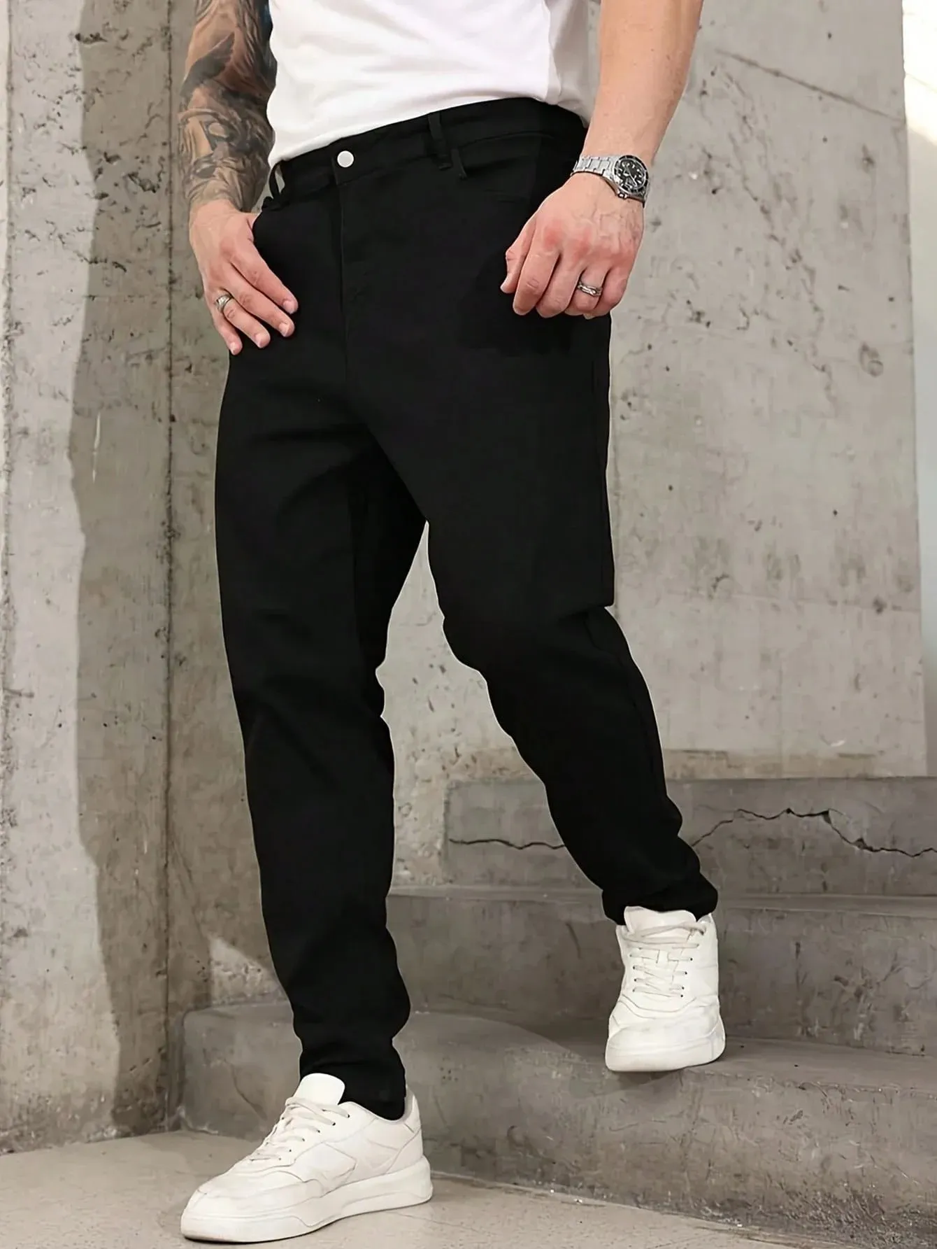 Μαύρο Slim Jeans Pant Man Original Drip Y2k Unisex Everyday Denim Παντελόνι Δεν περιλαμβάνονται αξεσουάρ ή ζώνες