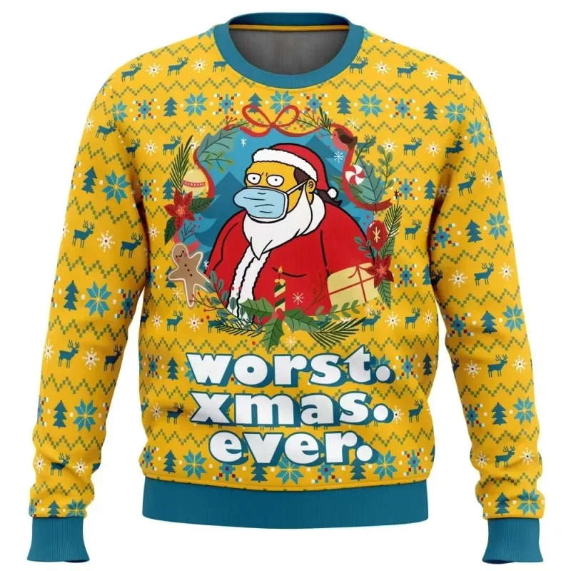 outono e inverno de volta ao futures suéteres feios de Natal, camisas de anime de desenho animato per homens e mulheres, roupas