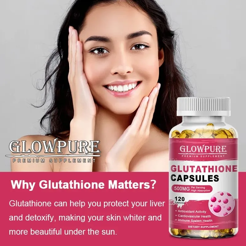 Glutathione Capsules for Skin Detox and Immune System Support with High Absorption Formula Beauty Care Health Supplement Vegan