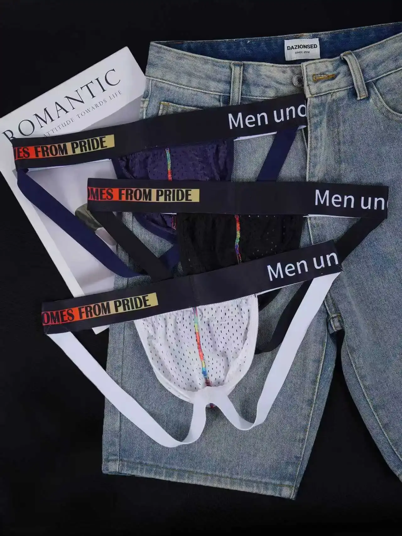 3PCS Men's Mesh Jockstrap Underwear Pump! Branded Waistband Breathable Athletic Sexy Thong Briefs