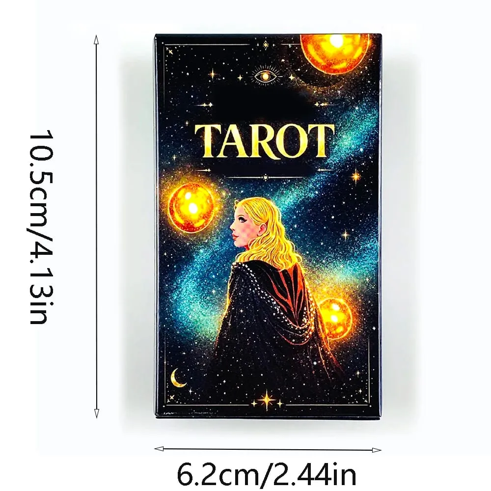 עידן חפיסת טארוט Starry Galaxy קלפי טארוט נושאים קוסמיים מכשפת חלל מיסטי משחק לוח משחק לוח קריאת גורל קלפי מדיטציה
