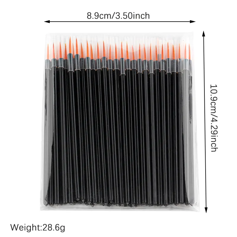 New 50/100 Pcs Eyeliner Brush Eye Shadow Applicator Fine Point Eye Liner Pens Brushes Eyelash Extension Cosmetic Wands