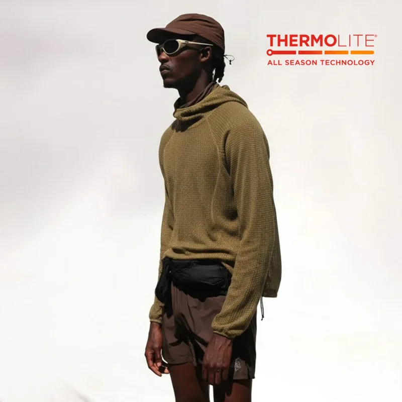 Thermolite® Sudadera con capucha térmica para todas las estaciones Sudadera con capucha ligera de secado rápido unisex Ropa deportiva de capa media de invierno transpirable