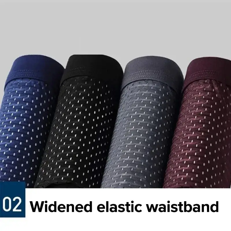 4Pcs Men's Boxer Briefs Ultra Soft Anti Odor Underwear Breathable Mesh with Ventilation Holes Stretch Comfort for Daily