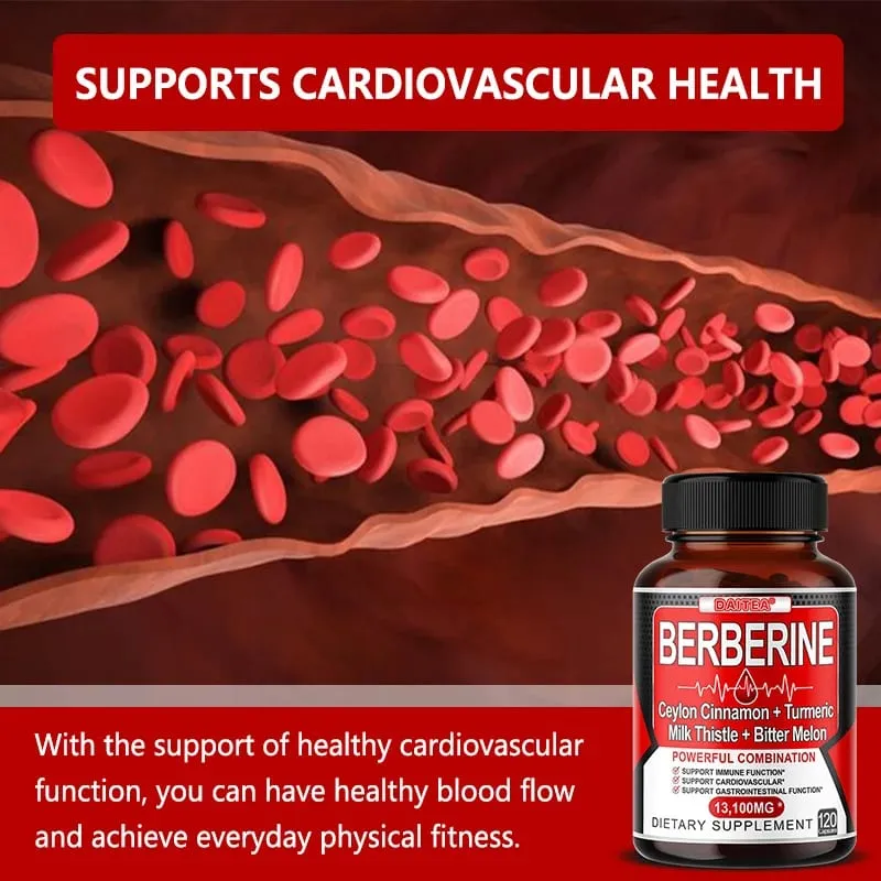 Berberine and Ceylon Cinnamon Capsules-Good for Cardiovascular and Digestive Health Strengthens The Immune System Anti-oxidant — image 3