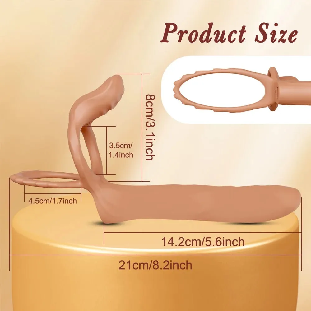 Double Penetration Vibrator for Couple Penis Ring Semen Cock Ring Penis Enlargement Delayed Vibrating Sex Toys for Men Adult — image 3