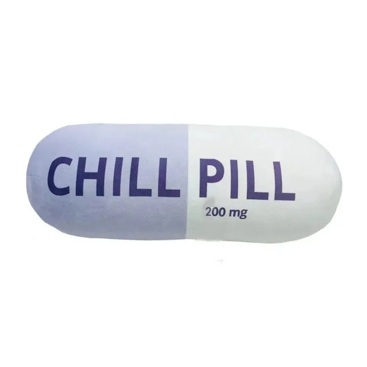 Αστεία Chill Pill Λούτρινο μαξιλάρι Χαριτωμένο καρτούν με γέμιση βελούδινο μαλακό μαξιλάρι καναπέ που αγκαλιάζει κούκλα υπνάκο Μαξιλάρι ύπνου Δώρο γενεθλίων