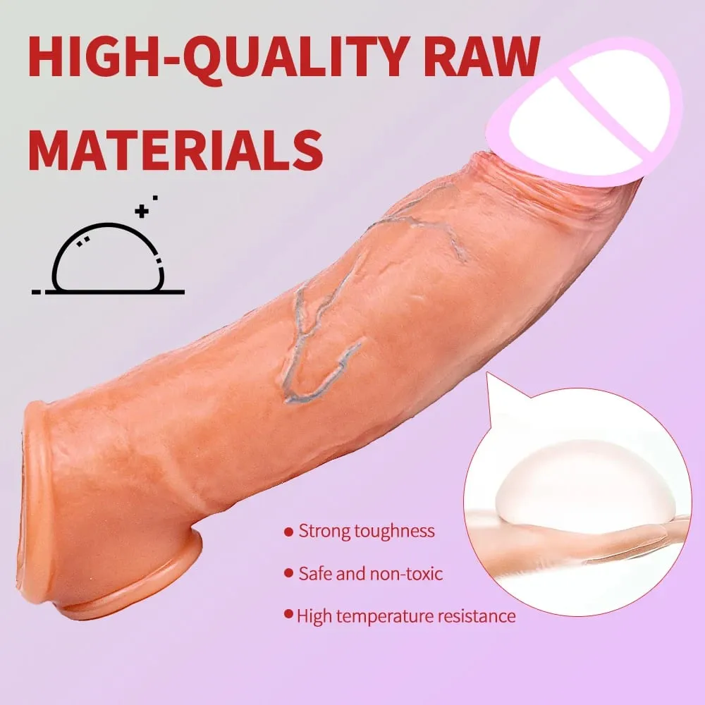 Realistic Reusable Penis Sleeve Thin Silicone Holster With Anti-snap Ring Cock Enlargement Extender For Men Delay Ejaculation
