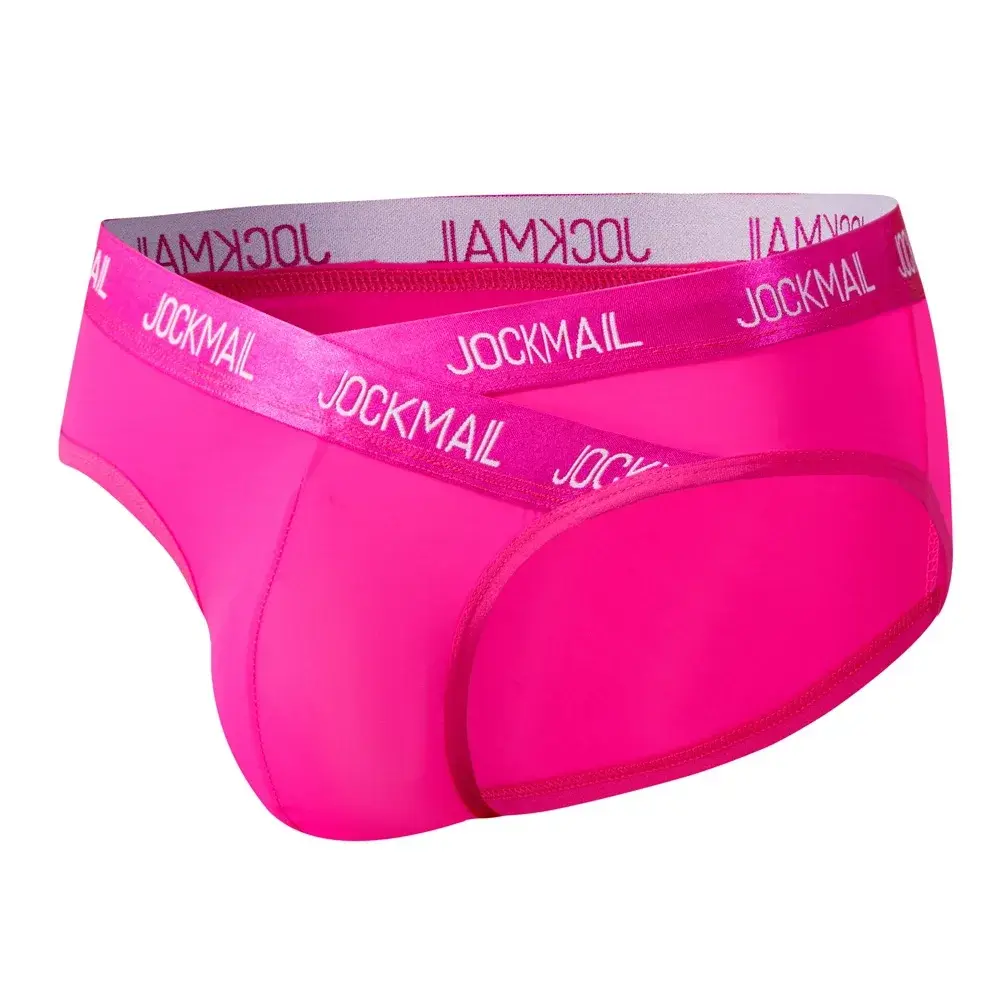 Jockmail Mens Underwear Low Waist Sexy Letter Sports Breathable Summer Ice Silk Briefs Big Bag Nylon Solid Color Man Panties — image 25