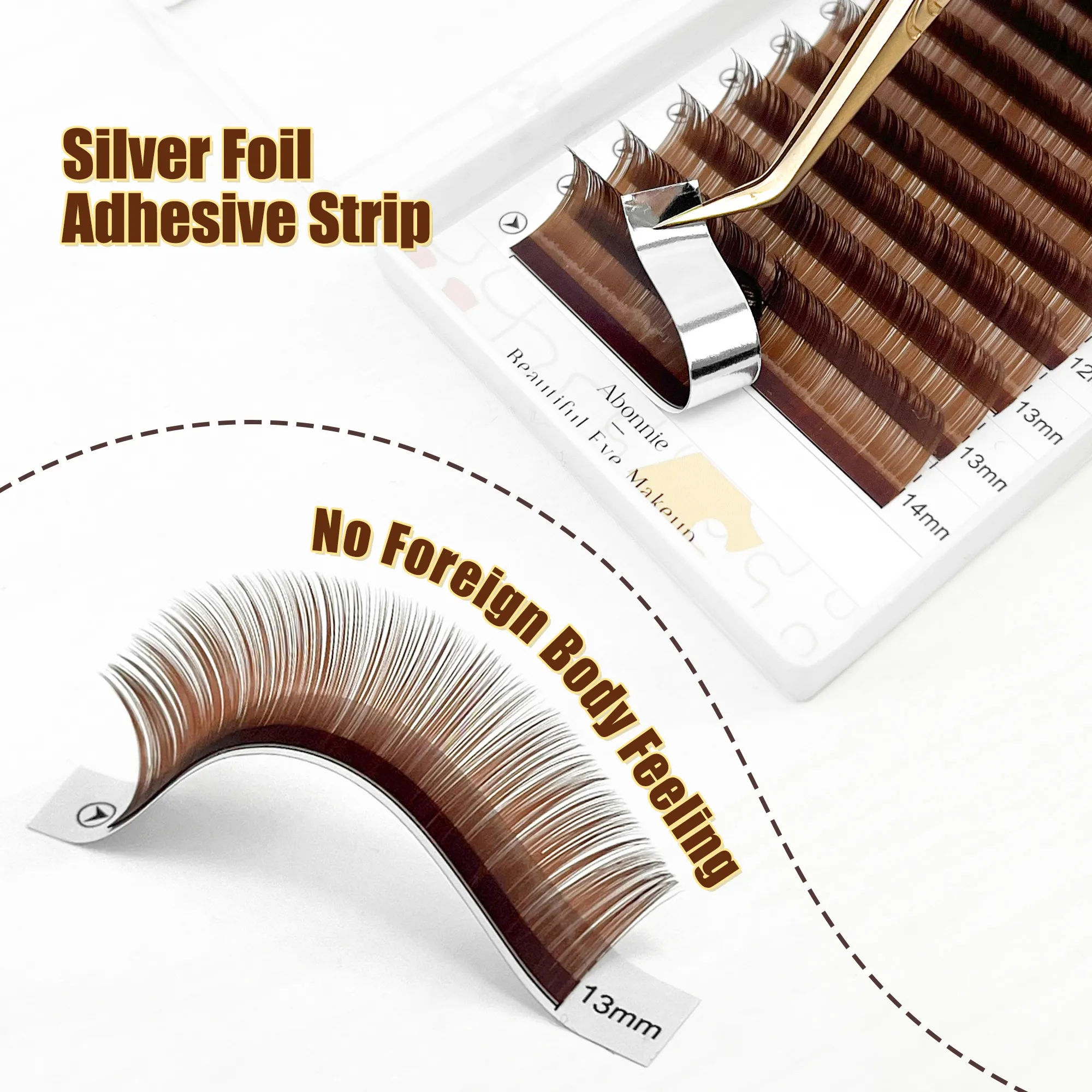 Abonnie LC LB Brown Lashes Dark Brown Classic Extensions Eyelash Lashes Foxy Eye