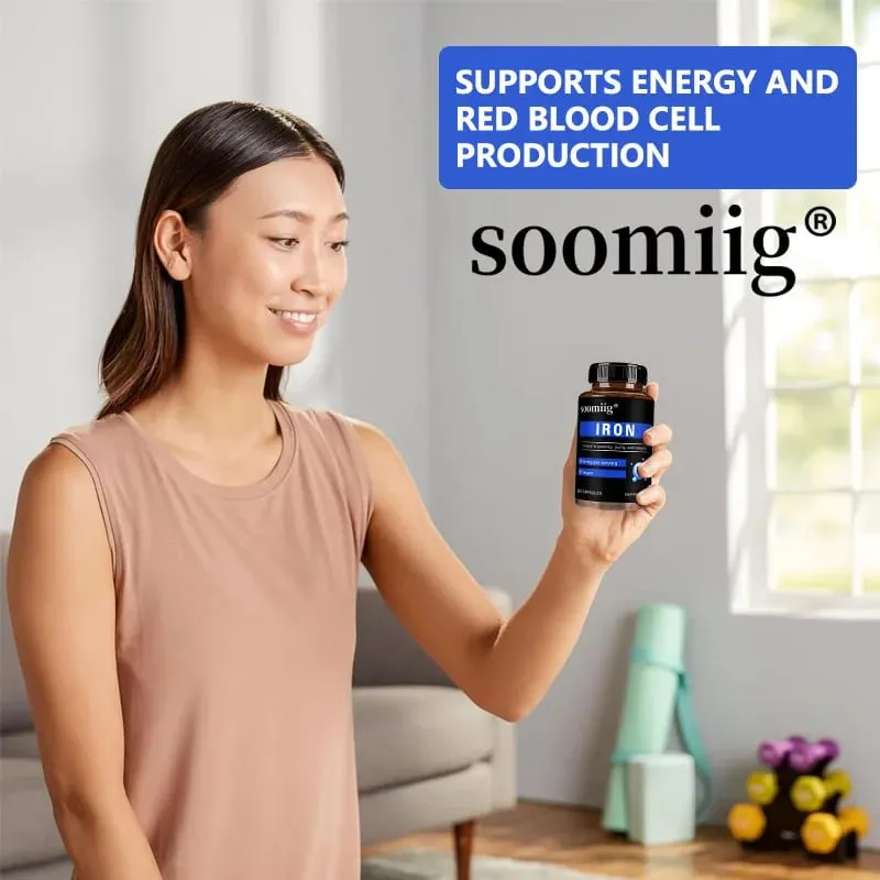 Iron Capsules High Absorption Daily Iron Supplement Support Energy Focus & Body Wellness Immune & Red Blood Cell Health