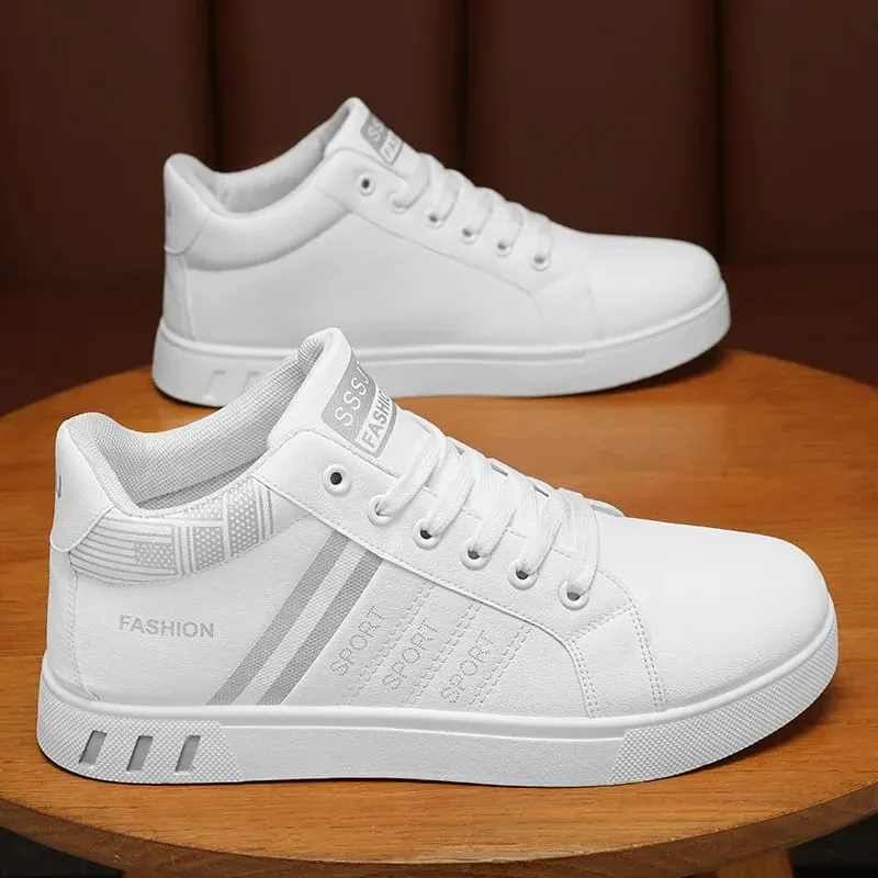 Λευκά Βουλκανιζέ Sneakers Ανδρικά Flat Άνετα Παπούτσια Lace up Zapatillas Hombre Φθινοπωρινή Ανοιξιάτικη Μόδα Αθλητικά Παπούτσια Μεγάλο Μέγεθος 48 — image 5