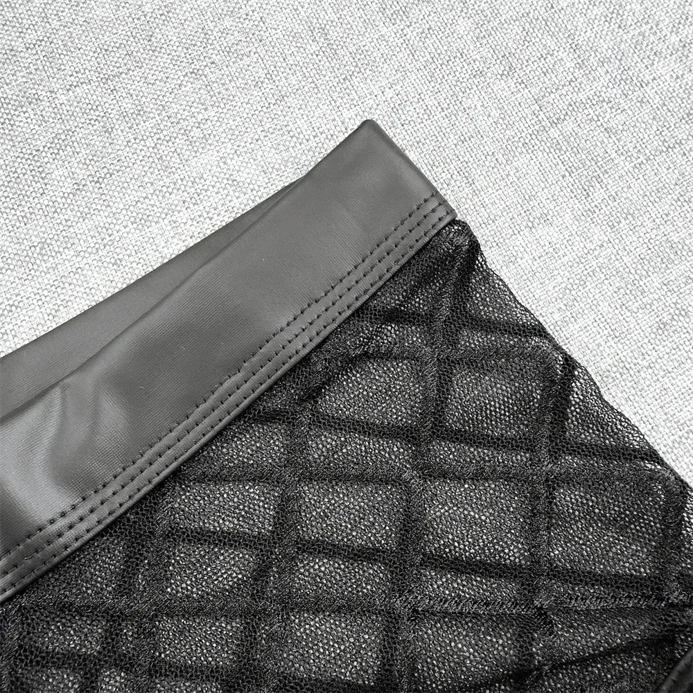 남성 섹시한 다이아몬드 메쉬 울트라 얇은 투명 복서 반바지 여름 빠른 건조 Boyshorts 벌지 주머니 남자 속옷 — image 4