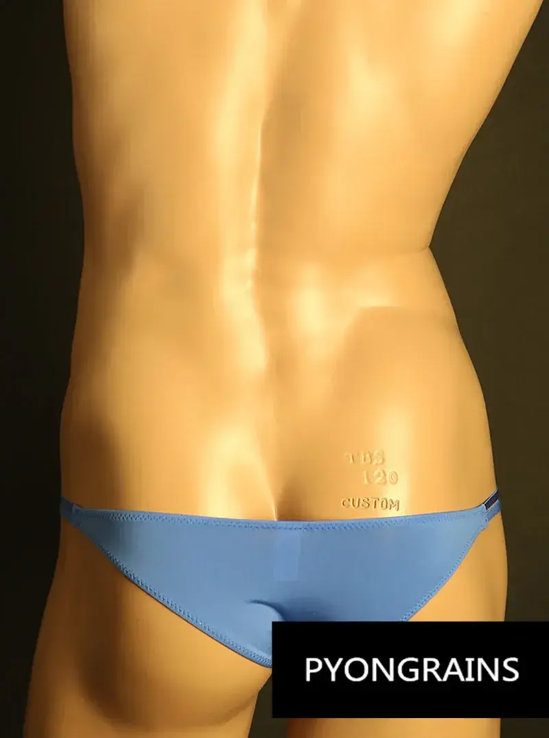 남자 조정 가능한 금속 O-링 더블 얇은 스트랩 비키니 팬티 낮은 상승 부드러운 얼음 실크 3D U 볼록한 주머니 섹시한 남성 속옷 — image 6