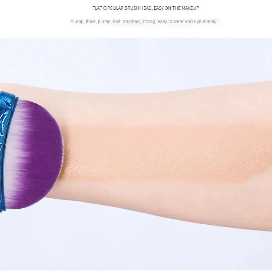 Zachte kleurrijke vissenstaart vorm make-up kwast Zeemeermin gezicht Blush Poederborstel Multifunctionele nagelborstel Cosmetische penselen Tool