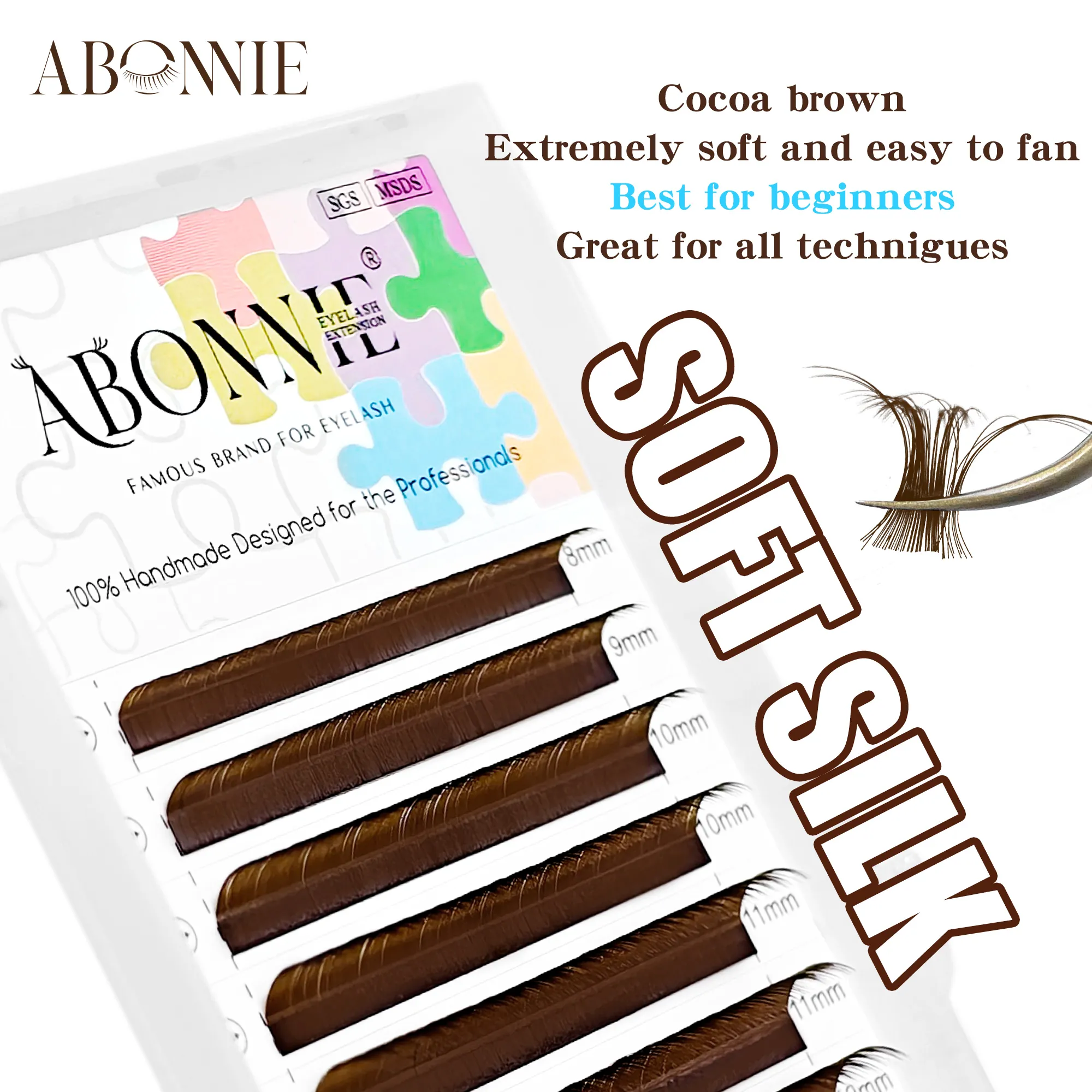 Abonnie LC LB Brown Lashes Dark Brown Classic Extensions Eyelash Lashes Foxy Eye