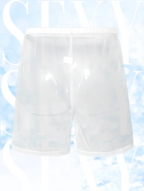 1Pc Sexy Sheer Mesh Men Underwear Fashionable Soft Transparent Home Loose Fit Boxing Pants Sleep Shorts Sleepwear Pajama Pants — image 11