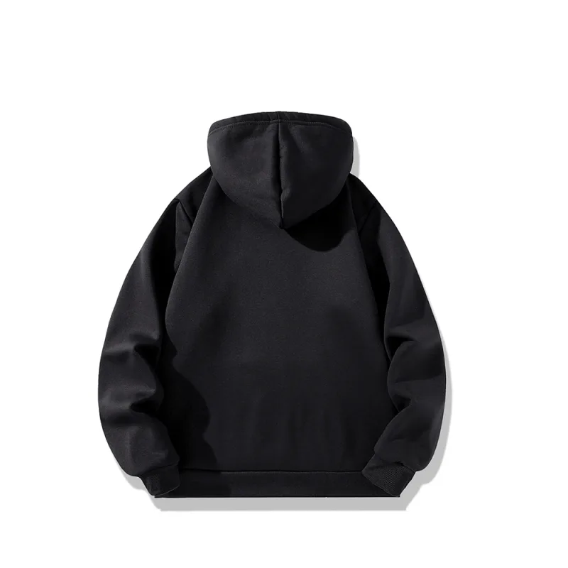 Winter Lamswol Hoodies Dikker Warme Winddichte Sweatshirts Print Capuchon Trui Losse Heren Dames Winter Hoodies Zwart